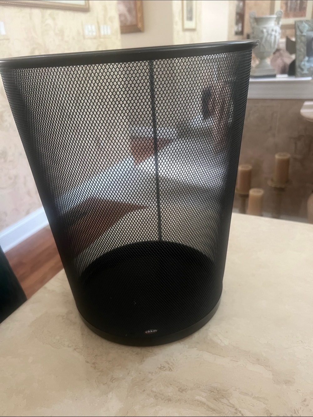 Eldon Office Black Metal Mesh Wastebasket - Classic Home Accent